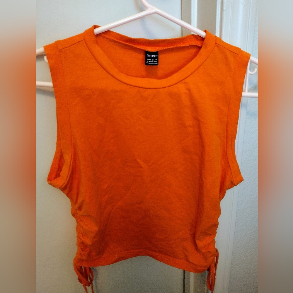 Shein Bright Orange Cropped Tank